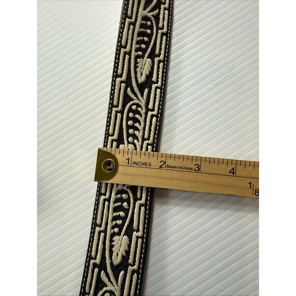 La Fabrica artisan leather western belt intricate embroidered Geometric 42